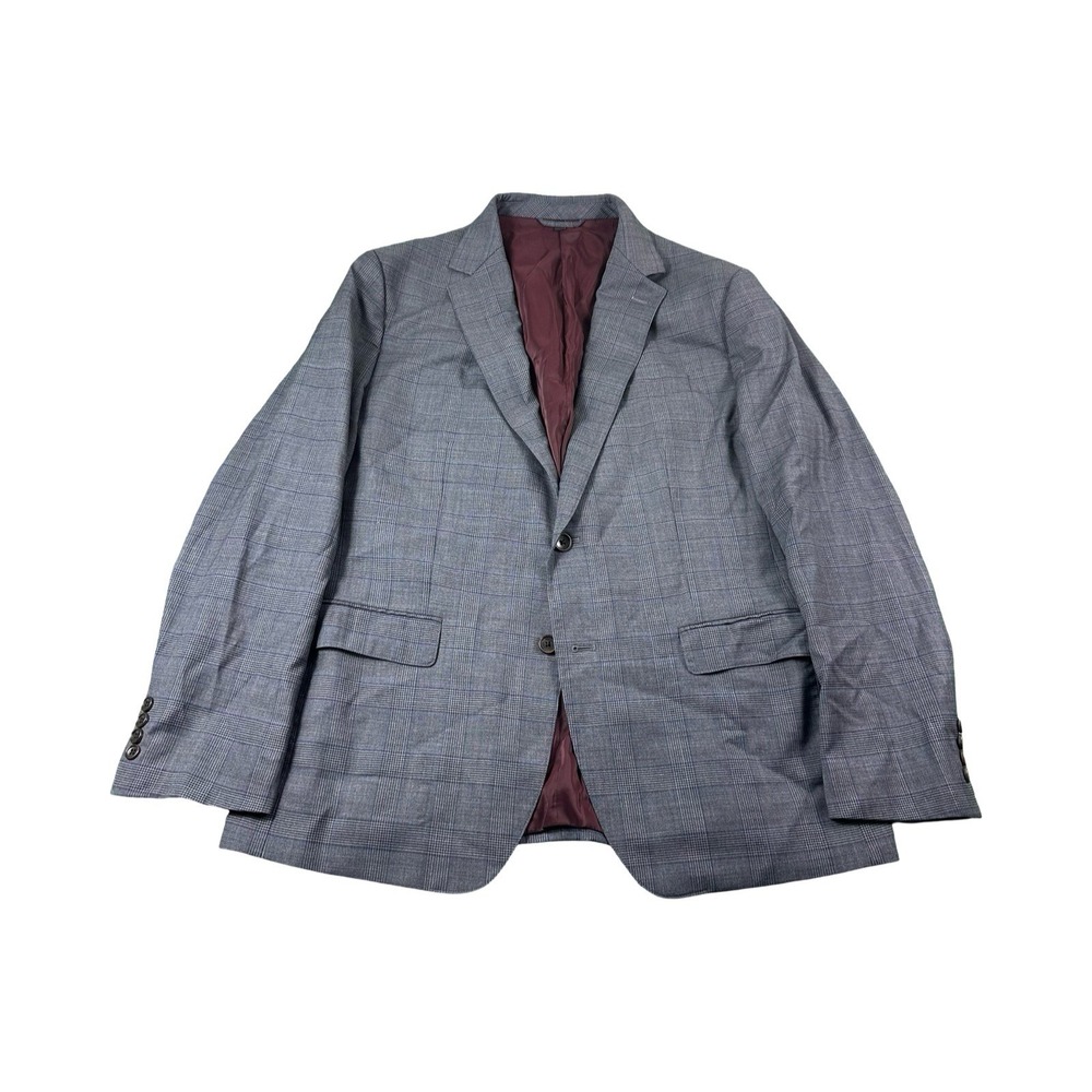 Bonobos Gray Blue Glen Plaid Wool Stretch Mens Sportcoat 44R Athletic Fit